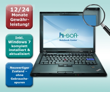 Lenovo Thinkpad T400, 14,1", 1440x800, 1,8GHz, 12/24 Monate Gewährleistung - lupenrein!